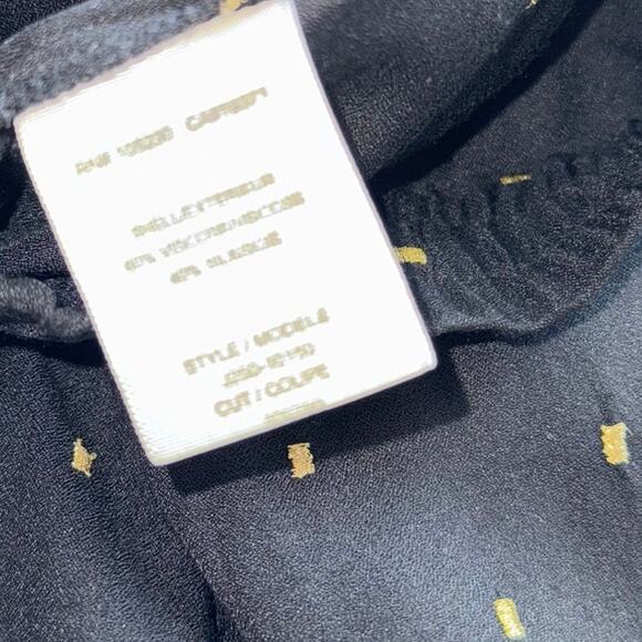 Joie Sayla Pants Women’s L Caviar Black Gold Dot Silk Blend Pull On Tapered Leg - Picture 8 of 13